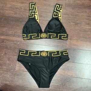 Black Greece border swim suit set